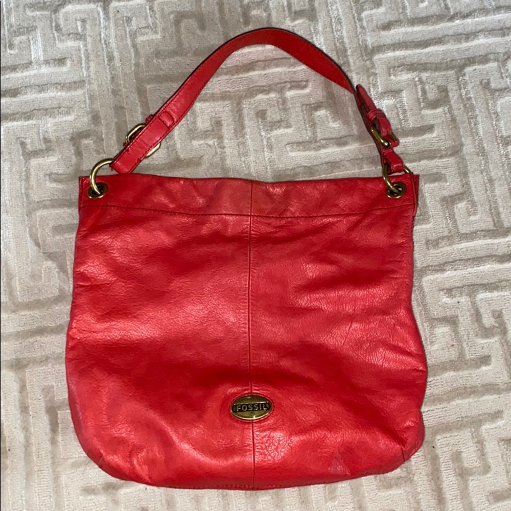 Red Leather Fossil Purse